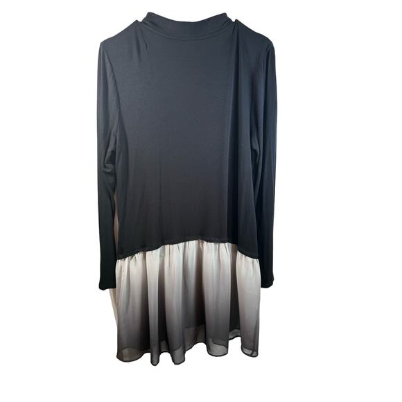 Logo by Lori Goldstein Color-Block Long Cardigan Black White Soft Loose Fit SZ M - Picture 3 of 8